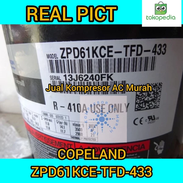 Compressor Copeland ZPD61KCE-TFD-433 / Kompresor Scroll ZPD61KCE-TFD-4