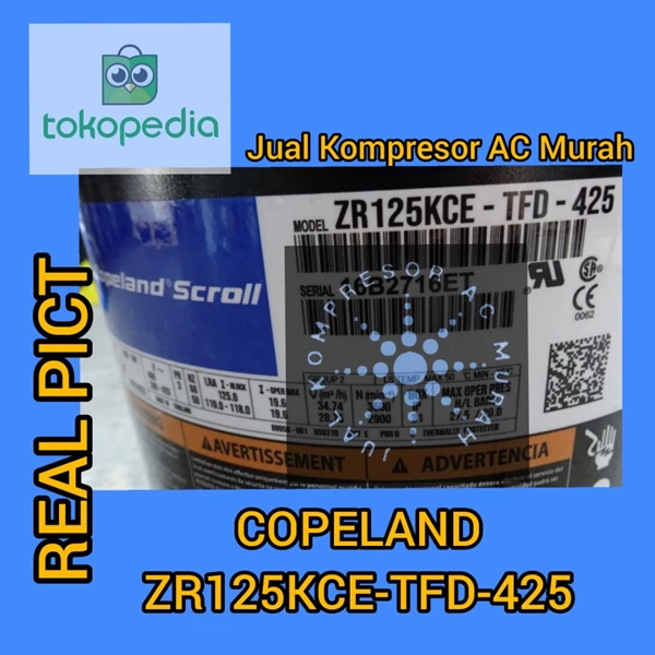 Kompresor AC Copeland ZR125KCE-TFD-425 / Compressor Copeland Tandem