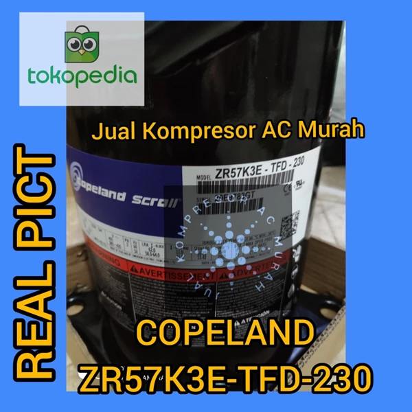 Kompresor AC Copeland ZR57K3E-TFD-230 / Compressor Copeland ZR57