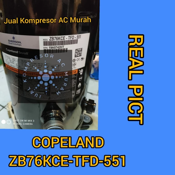 Kompresor AC Copeland Scroll ZB76KCE-TFD-551