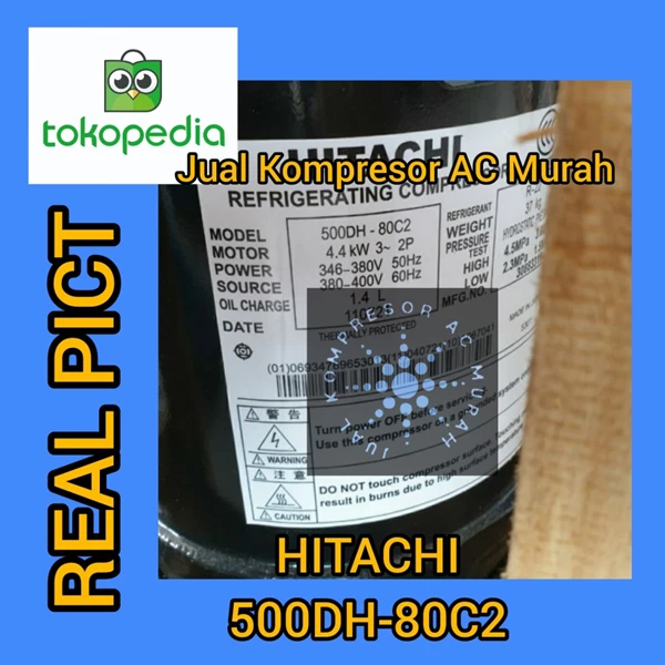 Kompresor AC Hitachi 500DH-80C2 / Compressor Hitachi 500DH-80C2